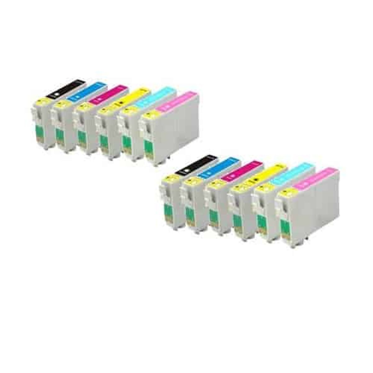 Rabat sæt! Epson T0791 - T0796 - 2 x 6 farver BK-C-M-Y - LC-lm - Uoriginal -T0791 - 180 ml