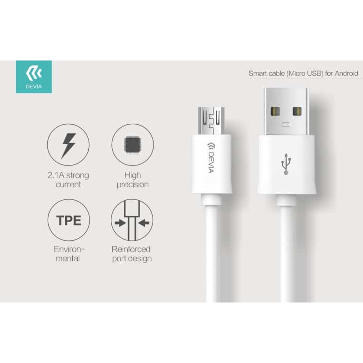 Micro-usb kabel til Android 2,1A 1 m