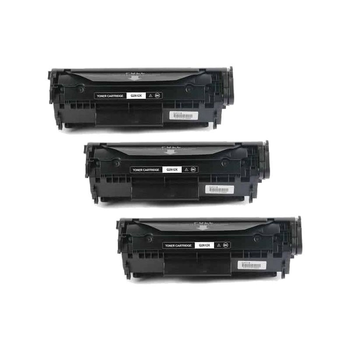 HP 3 stk 12X sort toner 3 x 2.500 sider - Kompatibel - Q2612X