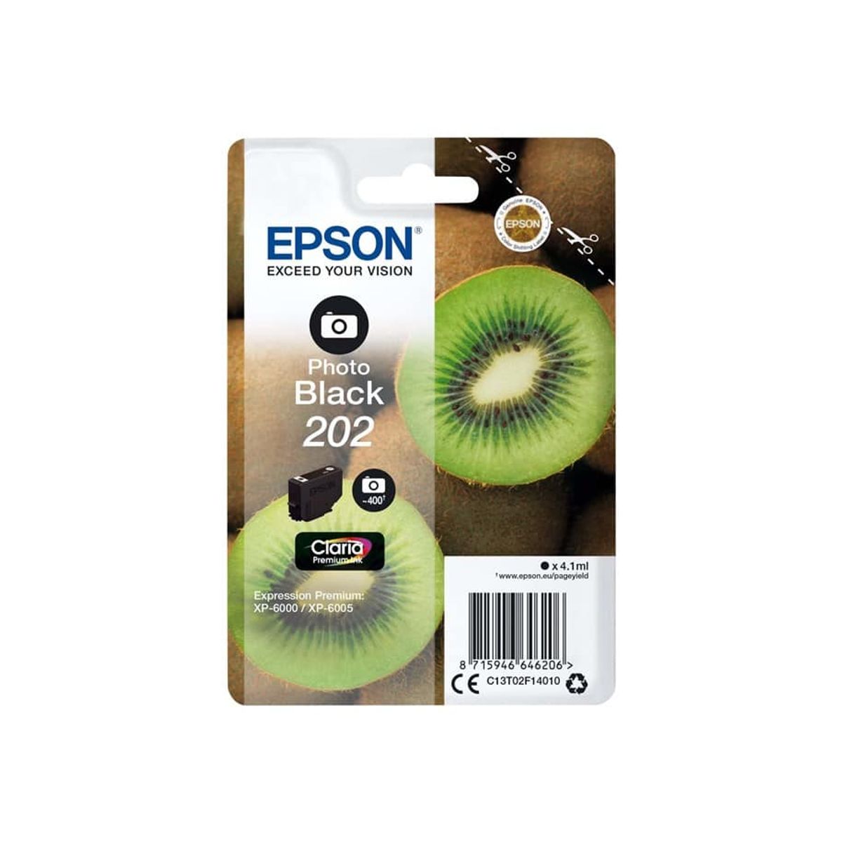 Epson 202 foto sort blækpatron 4,1 ml C13T02H14010 - original