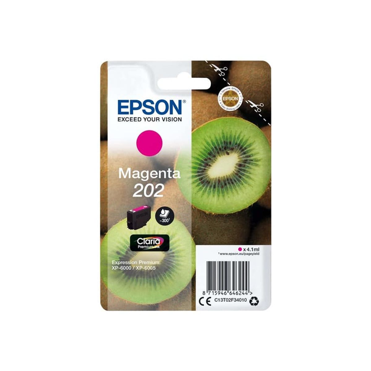 Epson 202 magenta blækpatron 4,1 ml C13T02H34010 - original