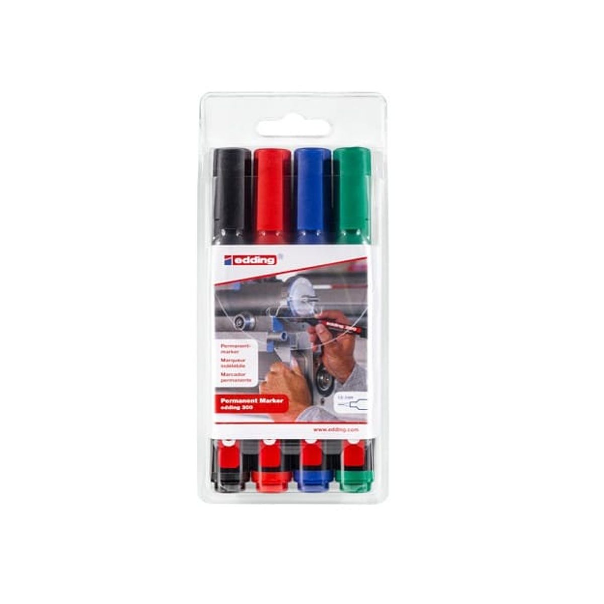 Edding permanent marker 4 stk. rund spids 1,5-3mm