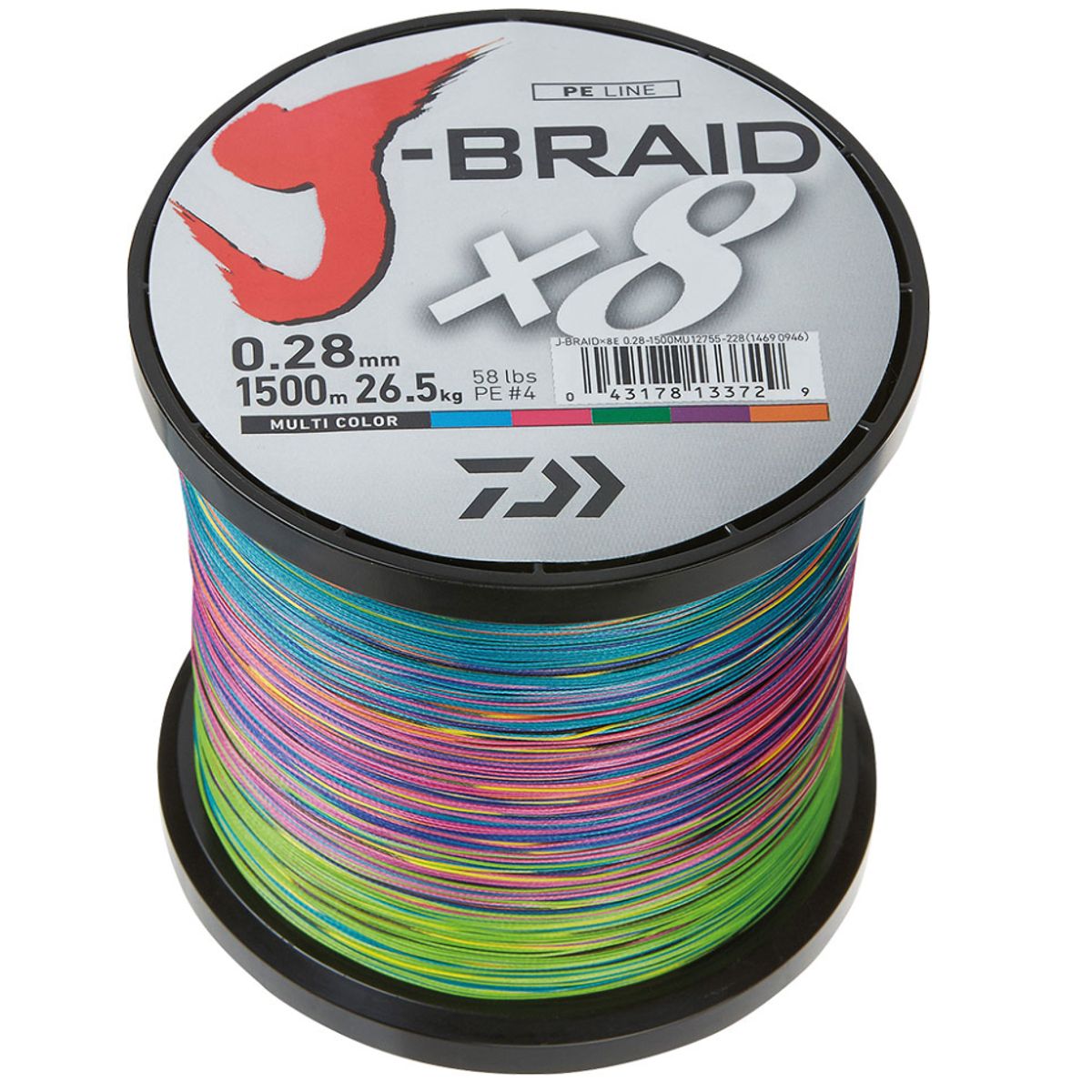 Daiwa J-Braid X8 Multicolor - Påspoling - 0,35mm