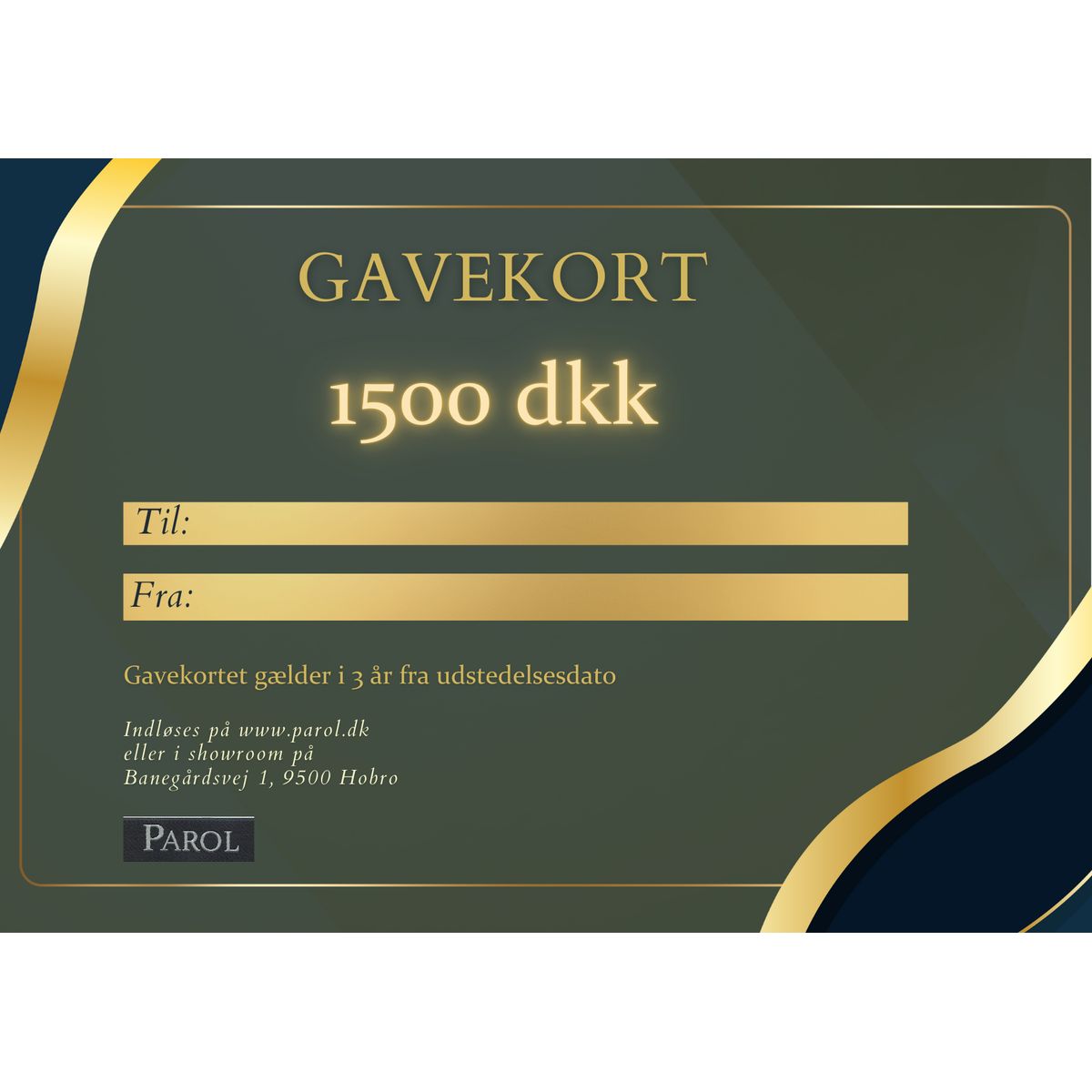 PAROL gavekort 1500 dkk