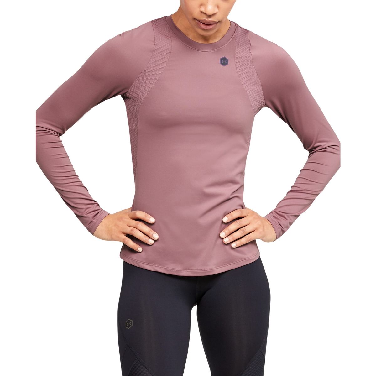 Kvinders Under Armour - Rush Longsleeve Fitted - Hushed Pink XL