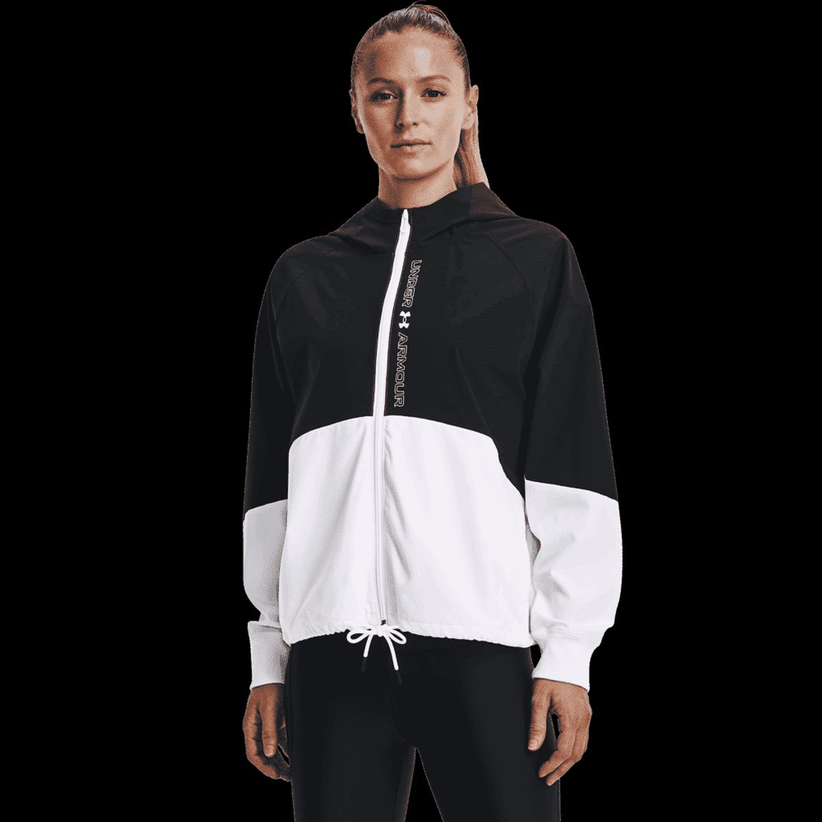 Under Armour Kvinder - Woven Full-zip Jacket - Black / White S