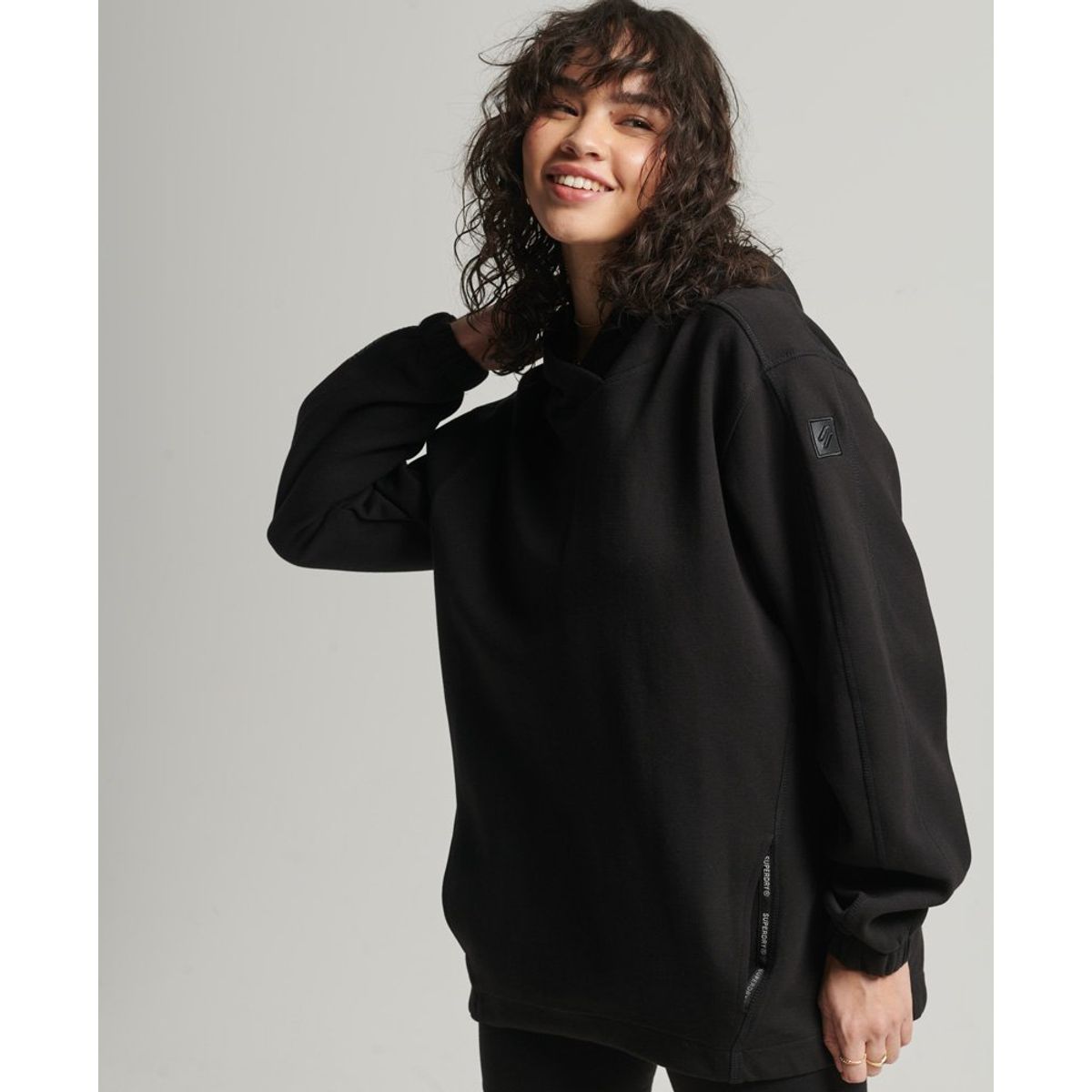 Superdry Sports Kvinder - Code Tech Oversized Hood - Black XS/S