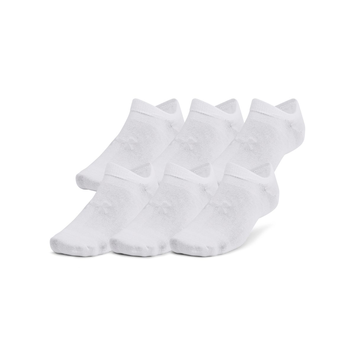 Under Armour Unisex Essential No show socks - 6 pack - Hvide M