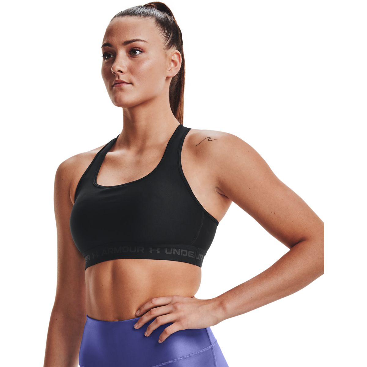 Kvinders Under Armour - Mid Crossback Sports Bra - Black M