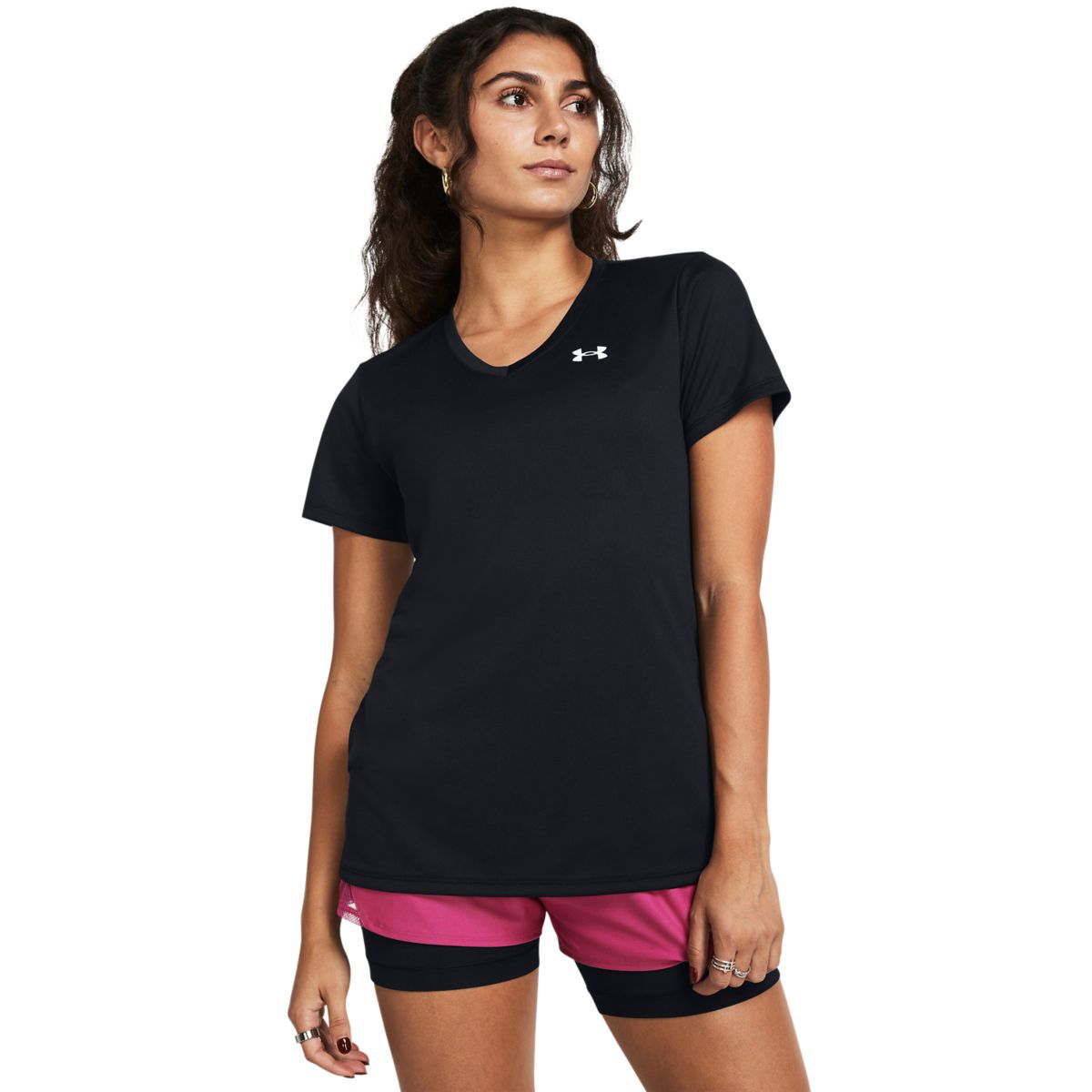 Under Armour - Tech V-Neck Short Sleeve - Sort S