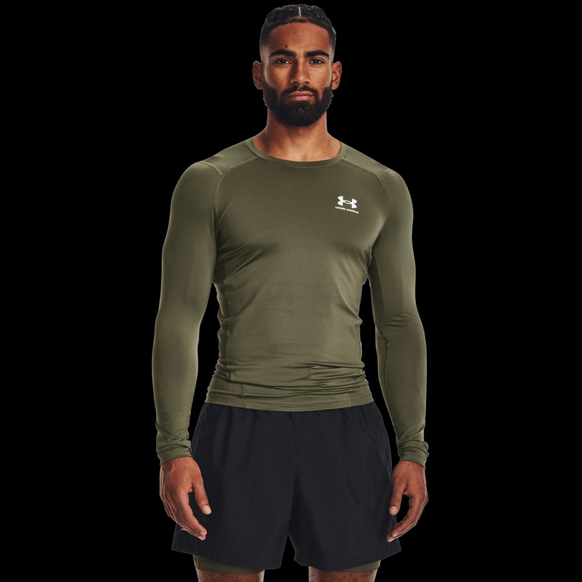 Mænds Under Armour - Compression LS T-shirt - Marine Green L