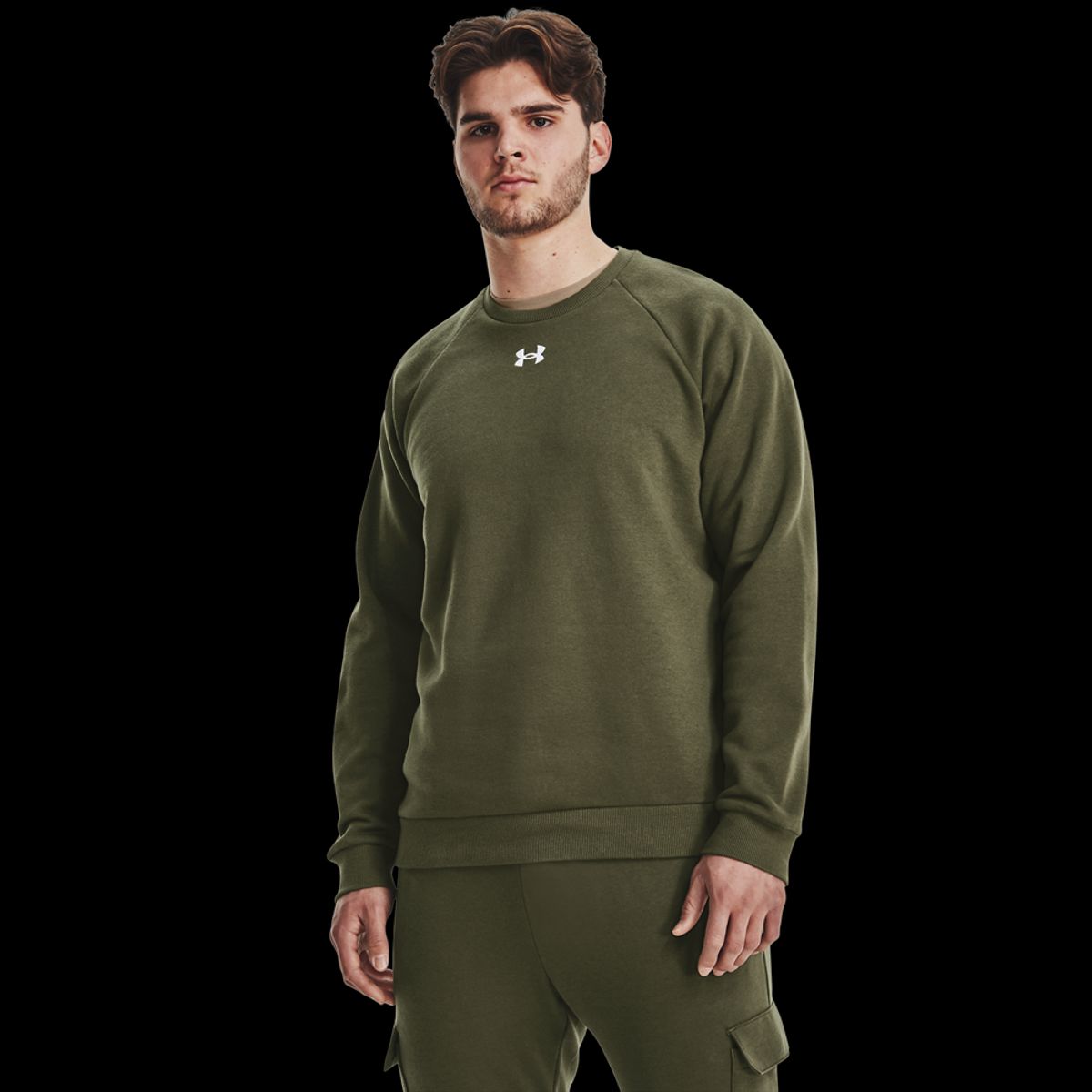 Under Armour Mænds - Rival Fleece Crew - Marine OD Green XL