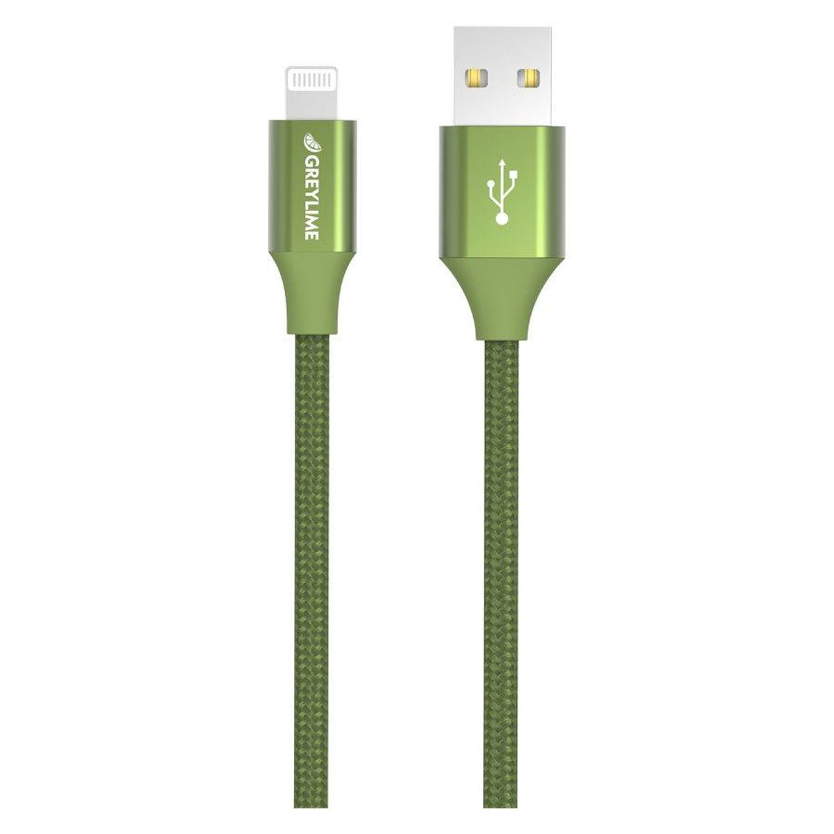 GreyLime Braided USB-A til MFi Lightning Kabel Grøn 2 m