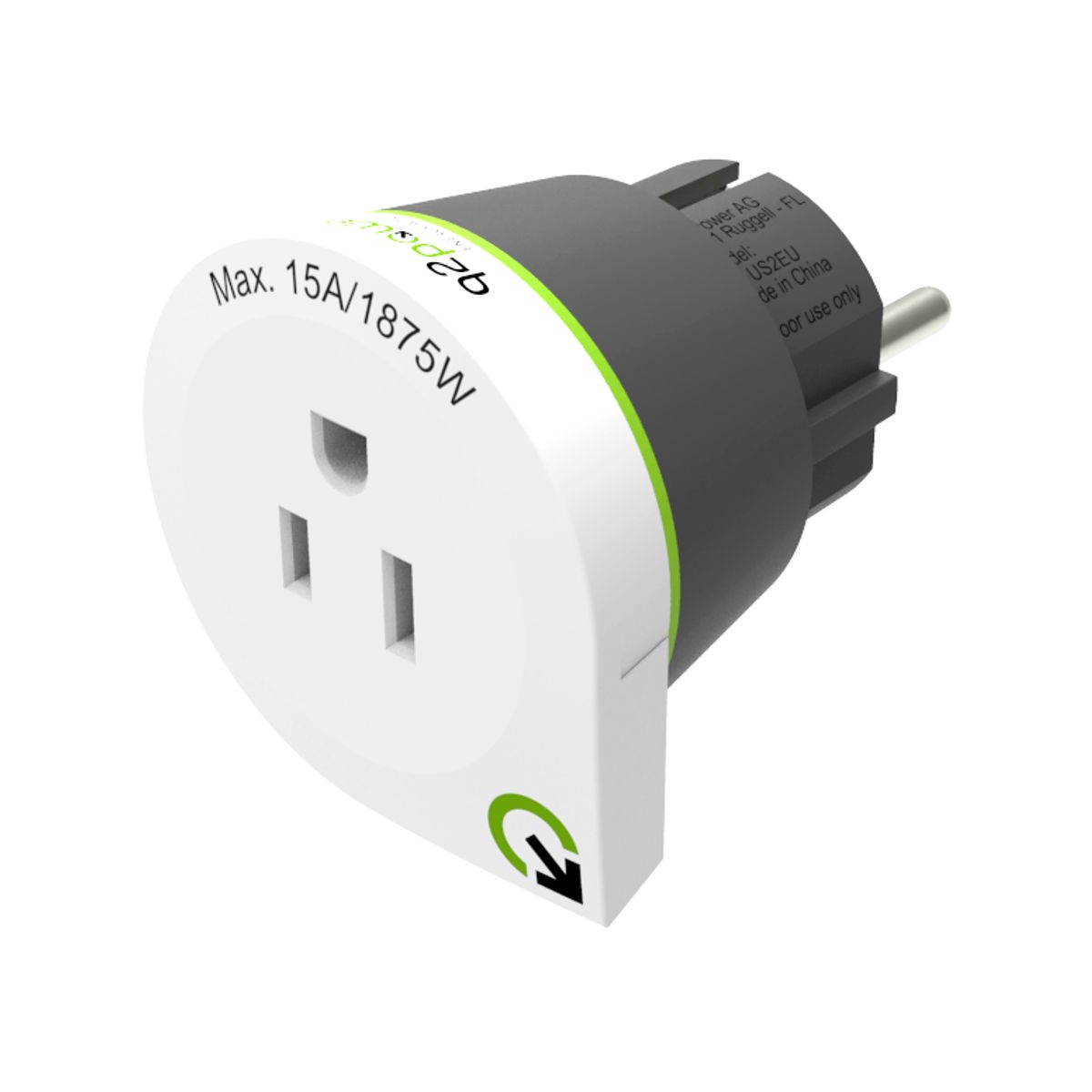 Q2Power USA to Europe Rejseadapter