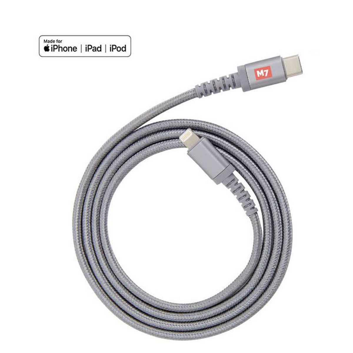 M7, MFi til USB-C kabel 1m, sølv