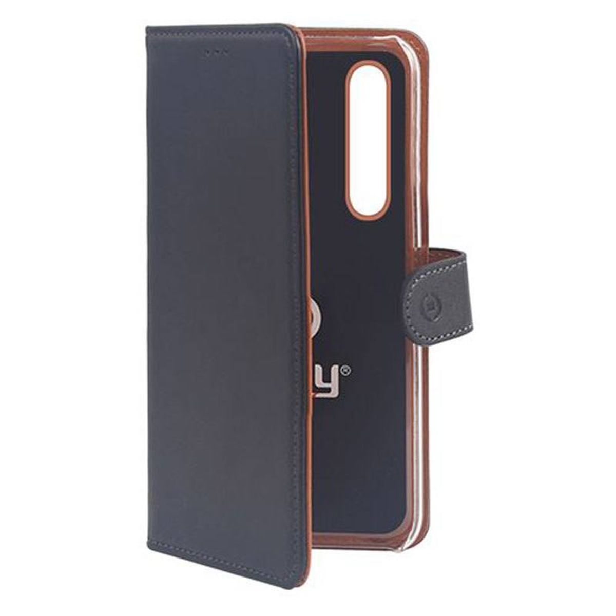 Celly Wally Huawei P30 Cover, Sort/Cognac