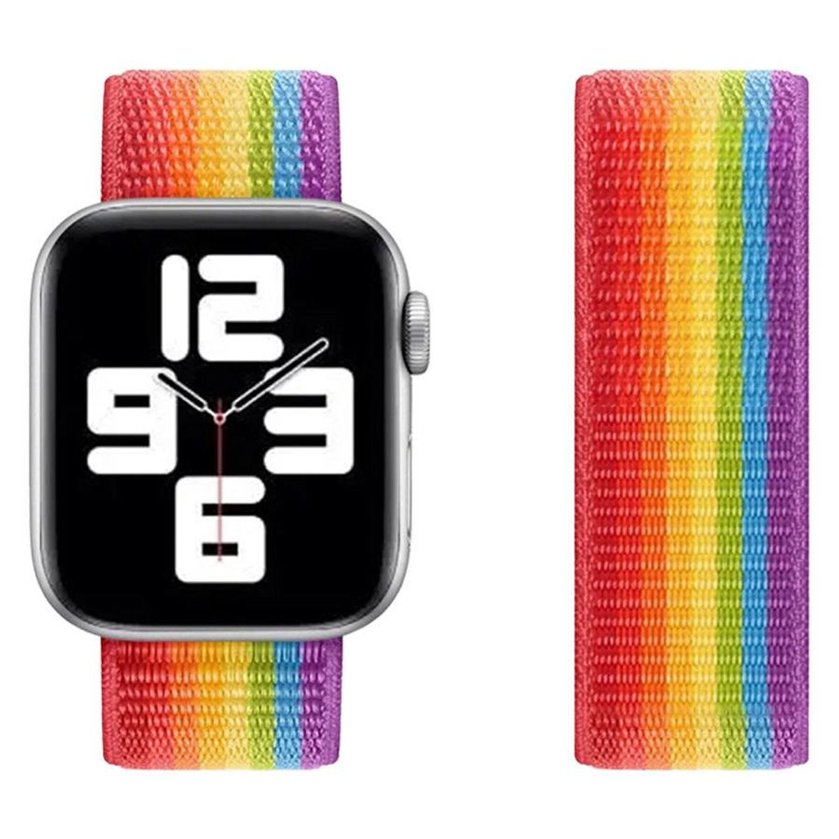 Lippa Apple Watch LGBT+ nylonrem 38/40/41, Regnbuefarver