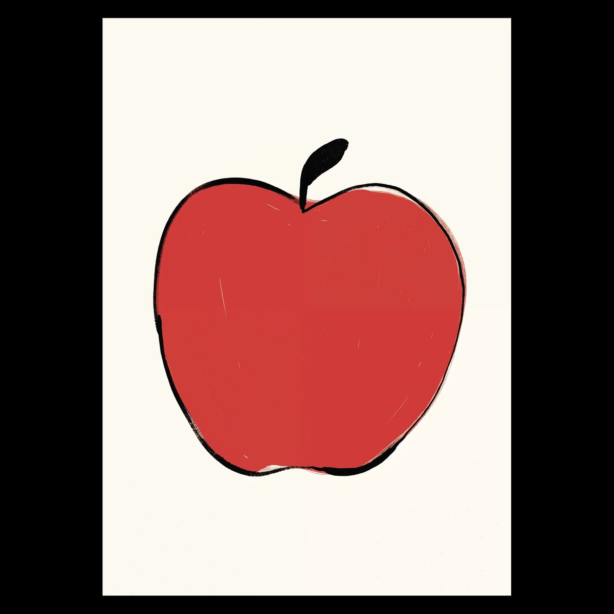 Apple No. 2 35x50 cm (B3) / Sort egetræ