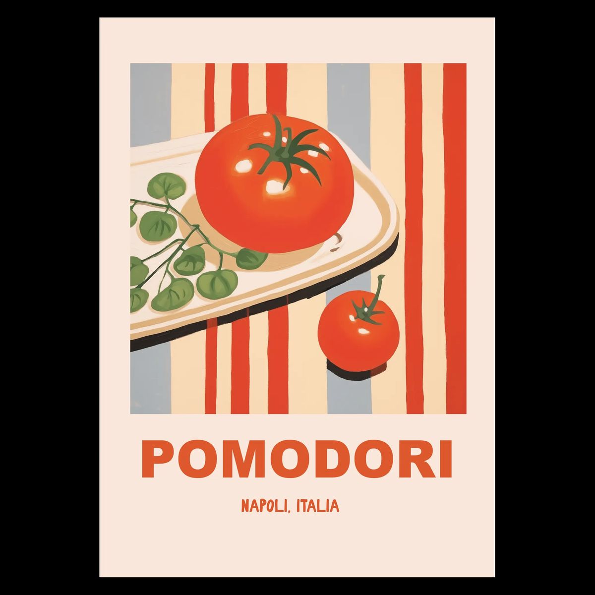 Pomodori Plakat 50x70 cm (B2) / Hvid Egetræ