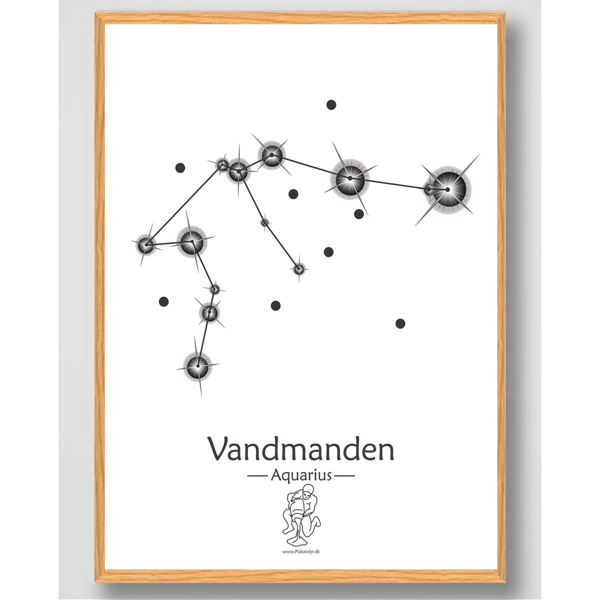 Stjernebillede vandmanden (hvid) - plakat (Størrelse: S - 21x29,7cm (A4))