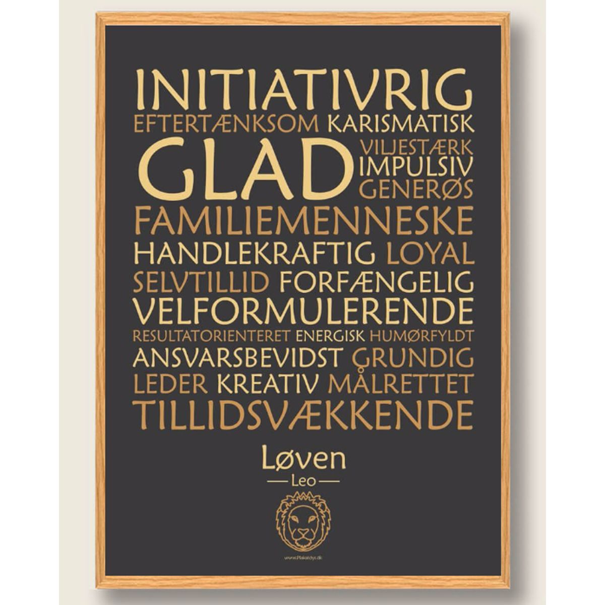 Stjernetegn løven (sort) - plakat (Størrelse: L - 50x70cm (B2))