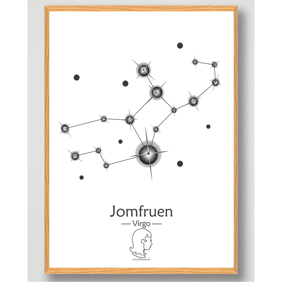 Stjernebillede jomfruen (hvid) - plakat (Størrelse: M - 30x40cm)