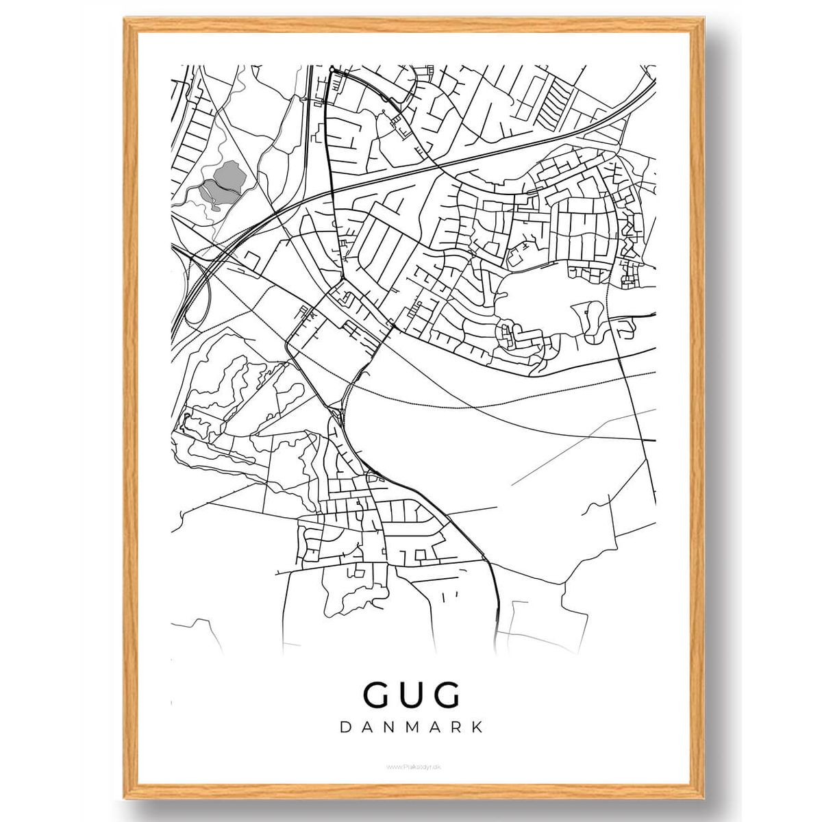 Gug by plakat - hvid (Størrelse: L - 50x70cm (B2))