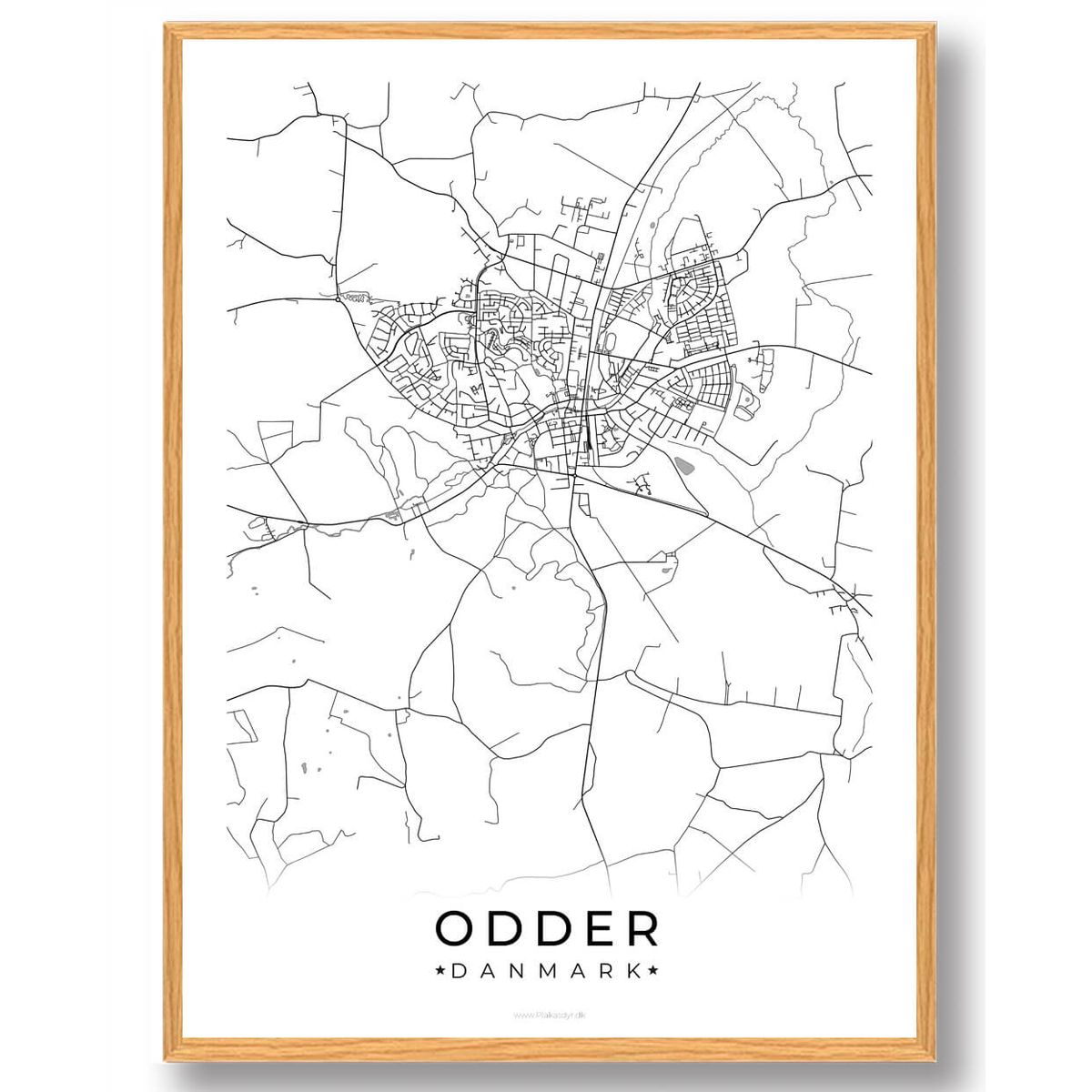 Odder by plakat - hvid (Størrelse: L - 50x70cm (B2))