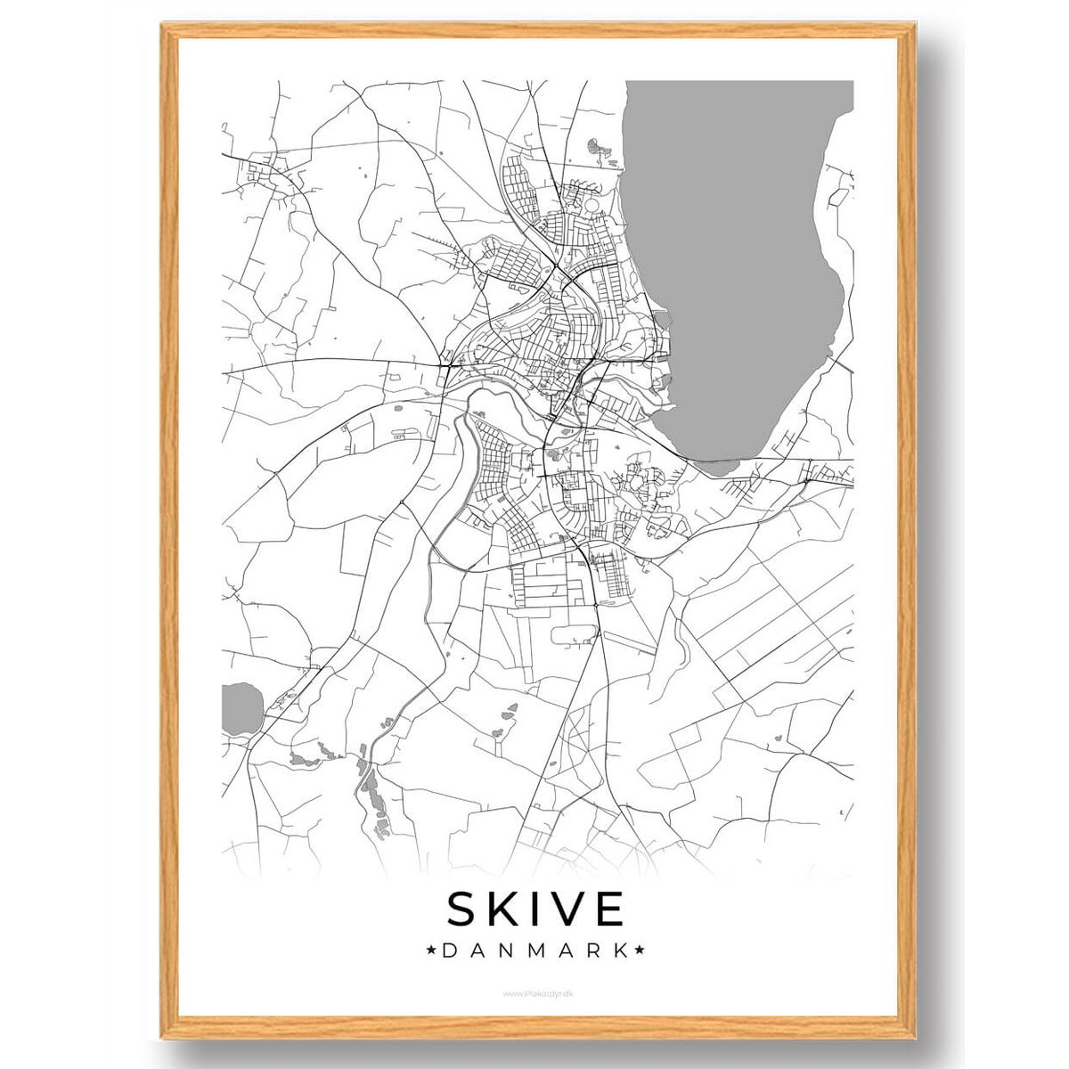 Skive by plakat - hvid (Størrelse: L - 50x70cm (B2))