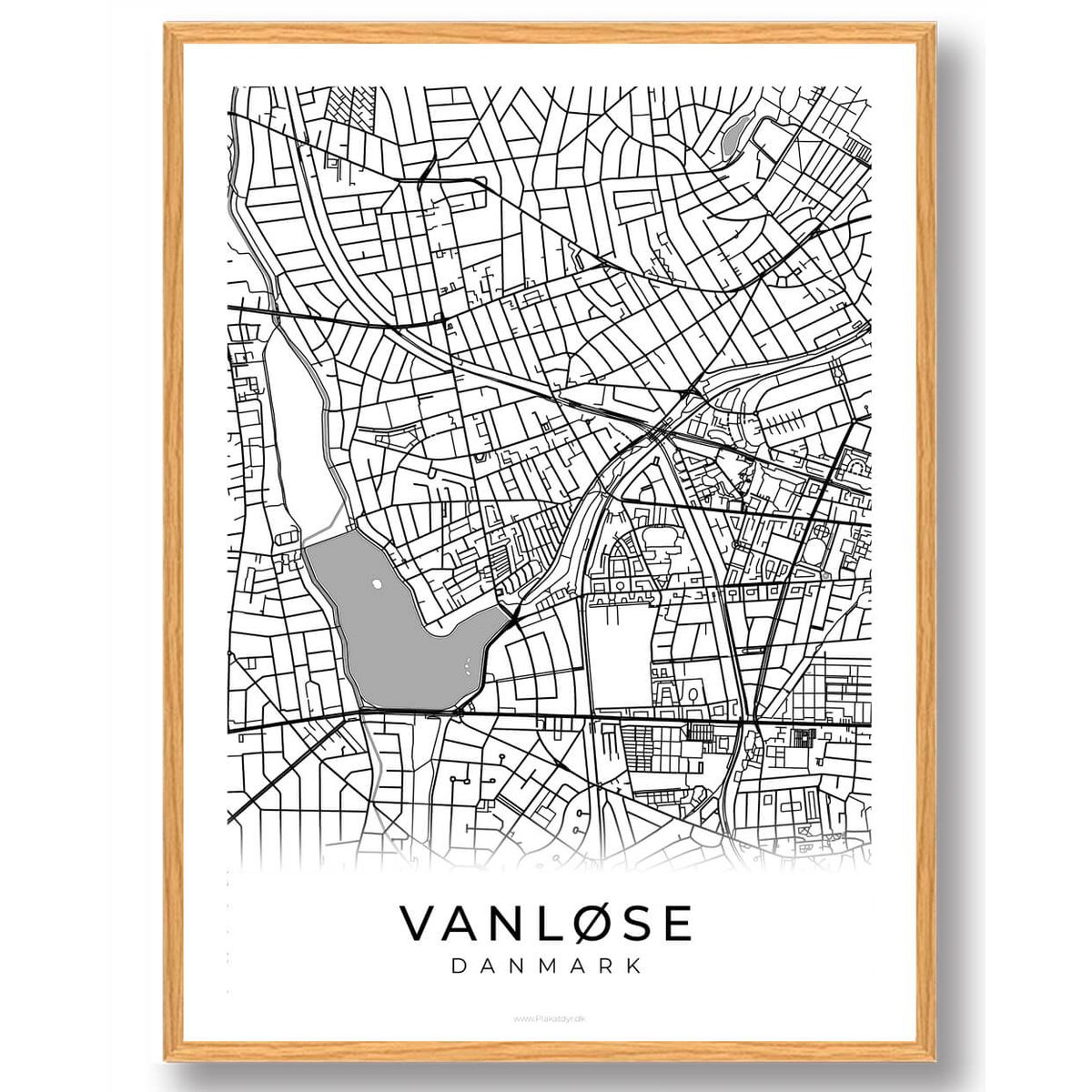 Vanløse by plakat - hvid (Størrelse: L - 50x70cm (B2))