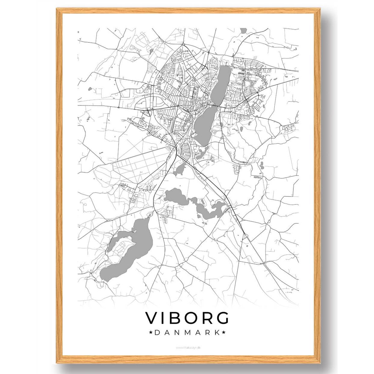 Viborg by plakat - hvid (Størrelse: L - 50x70cm (B2))