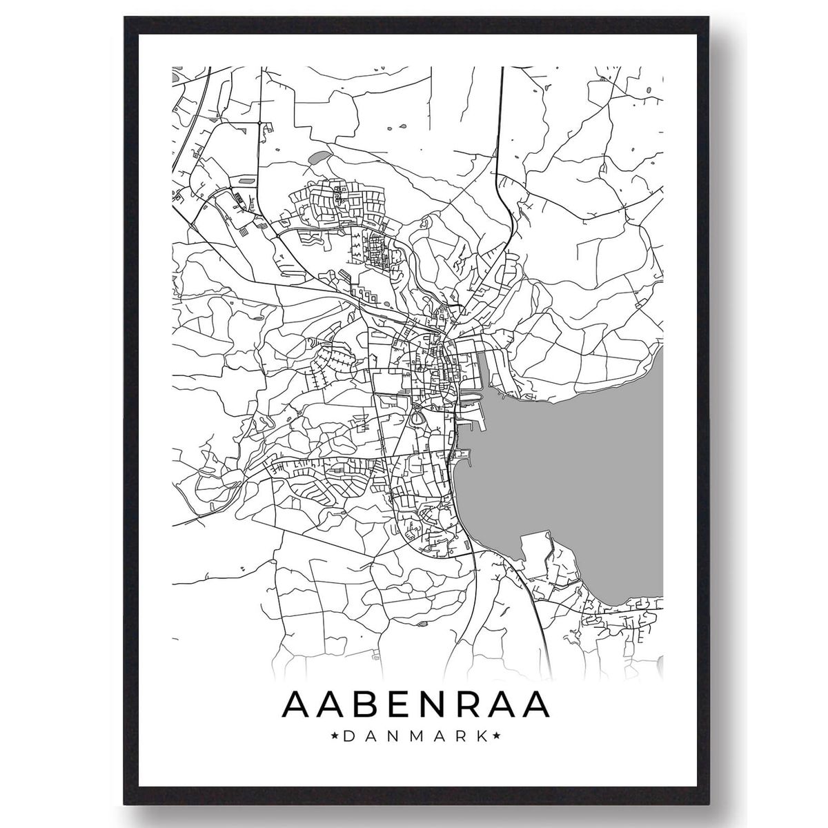 Aabenraa by plakat - hvid (Størrelse: L - 50x70cm (B2))