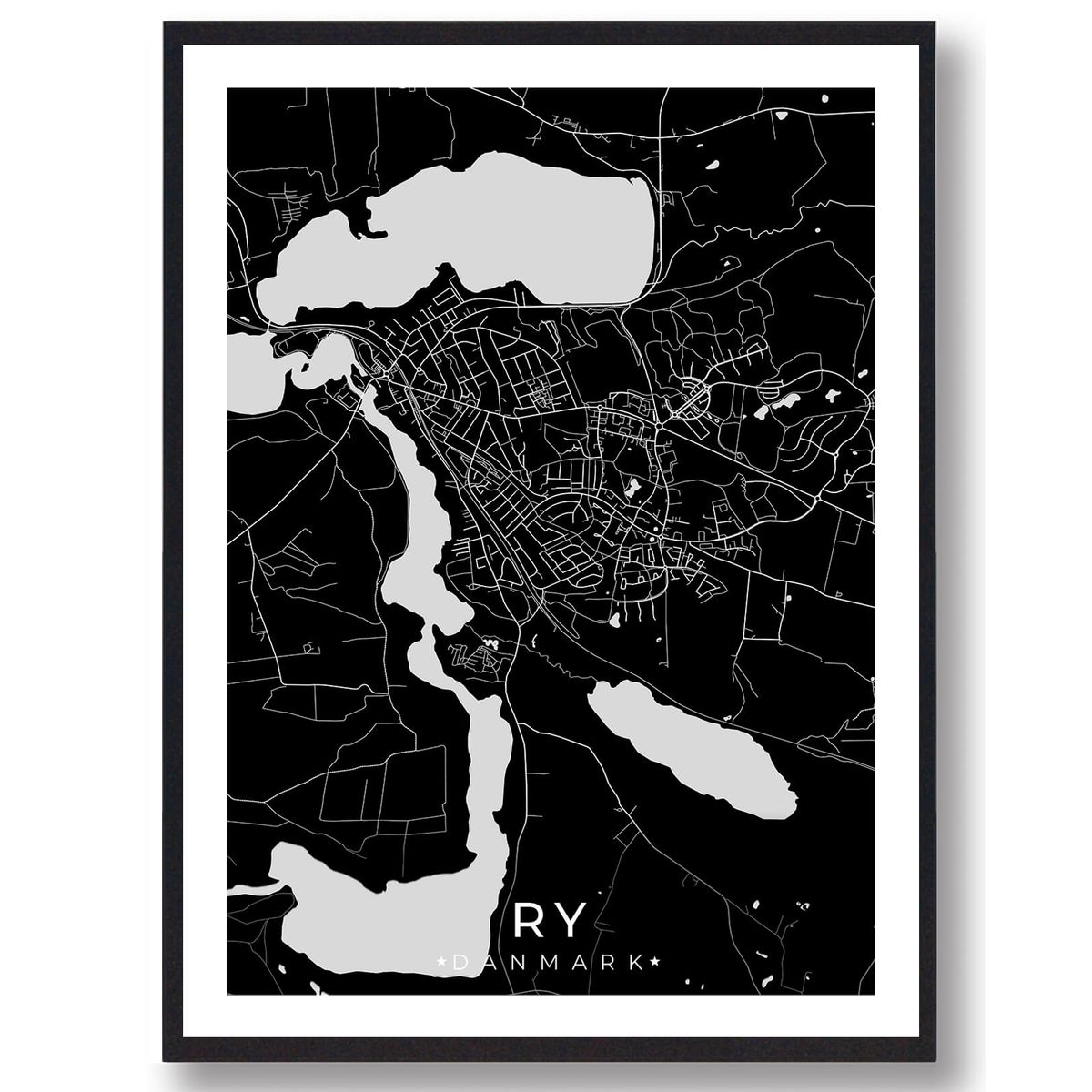 Ry by plakat - Sort (Størrelse: L - 50x70cm (B2))