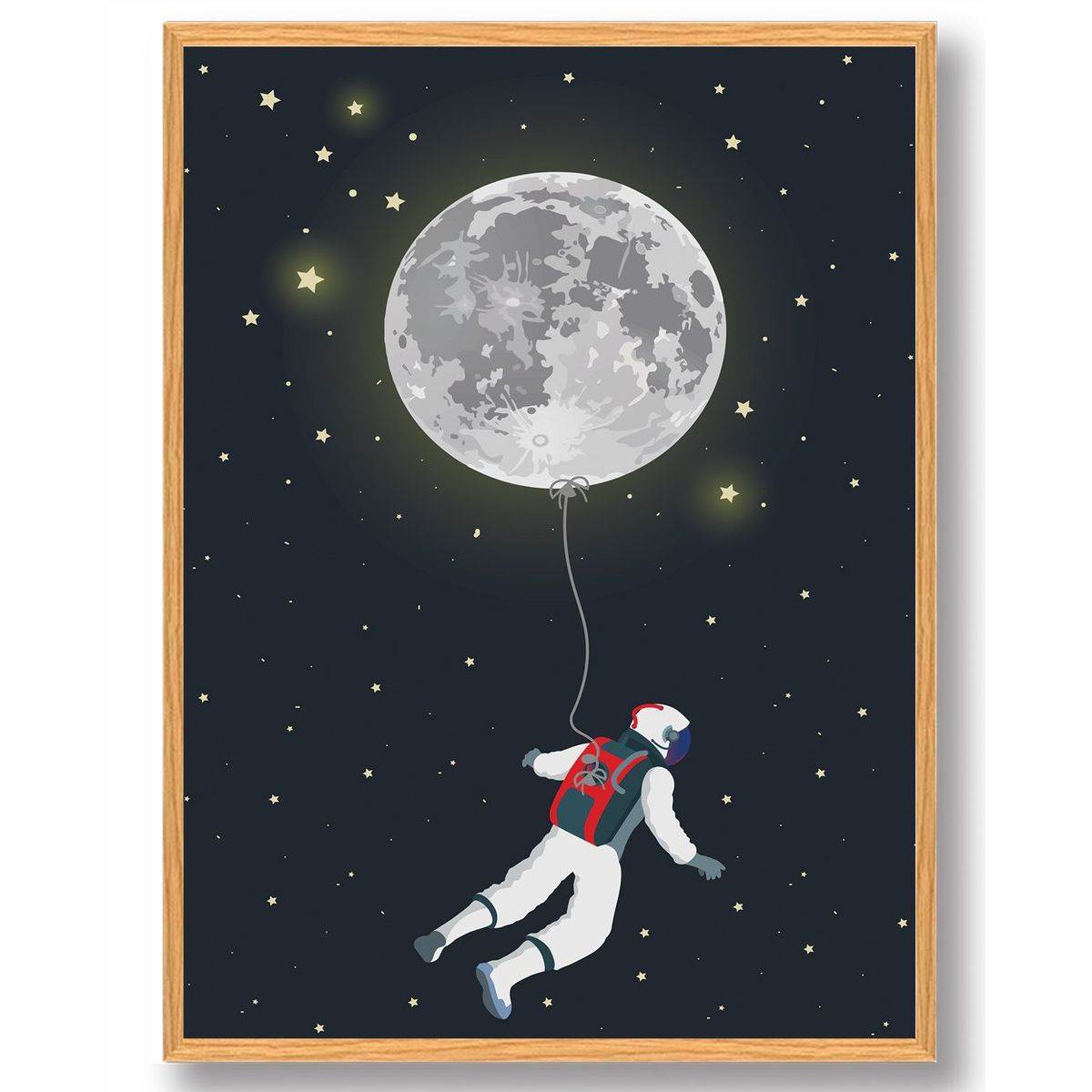 Ballon spaceman - plakat (Størrelse: L - 50x70cm (B2))