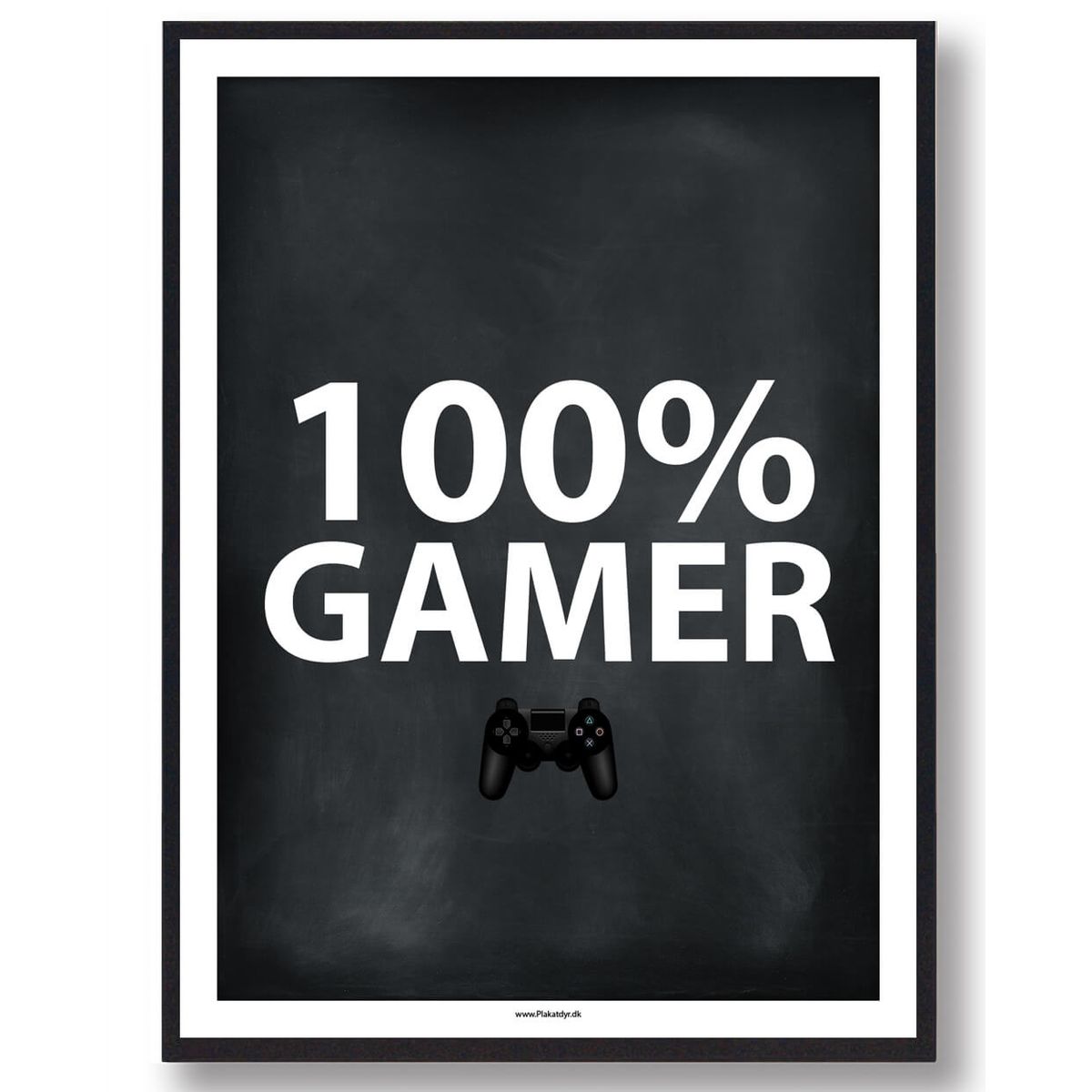 100% GAMER - gamerplakat (konsol, sort) (Størrelse: L - 50x70cm (B2))