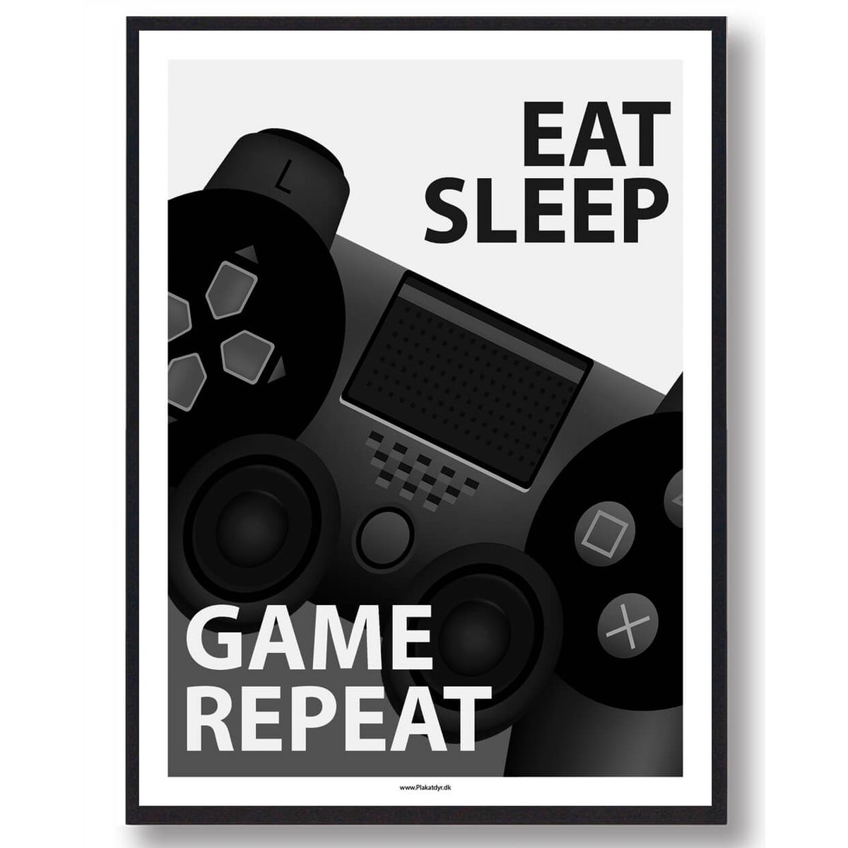 EAT, SLEEP, GAME, REPEAT - gamerplakat (Størrelse: L - 50x70cm (B2))