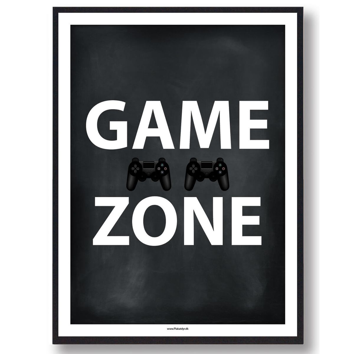 GAME ZONE - gamerplakat (sort) (Størrelse: L - 50x70cm (B2))