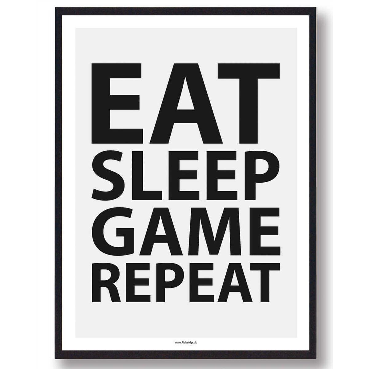 EAT, SLEEP, GAME and REPEAT - gamerplakat (PC) (Størrelse: L - 50x70cm (B2))