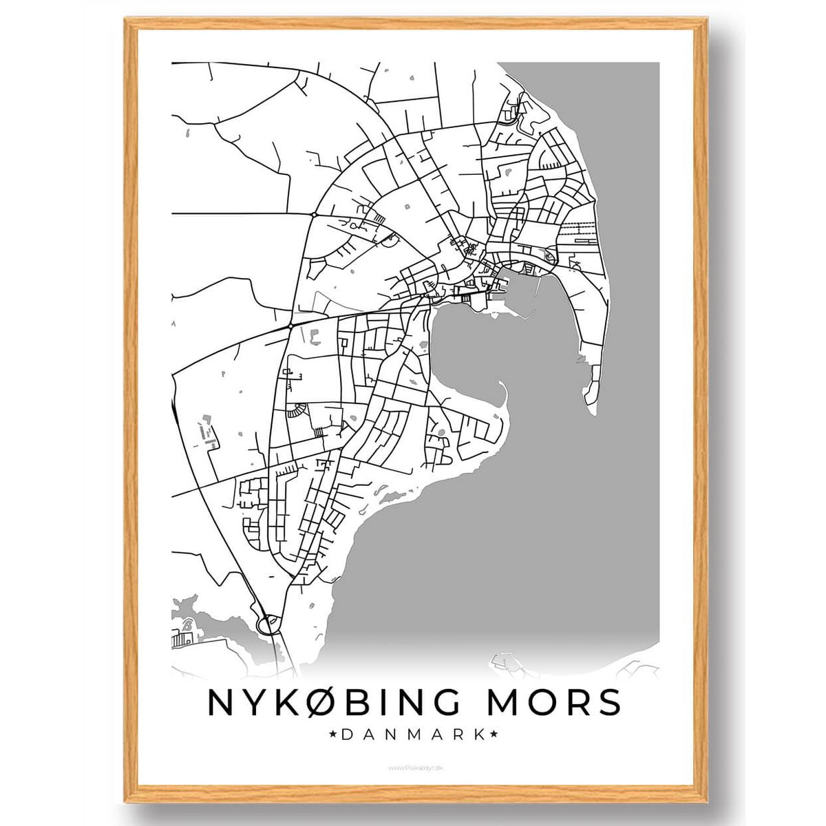 Nykøbing Mors plakat - hvid (Størrelse: L - 50x70cm (B2))