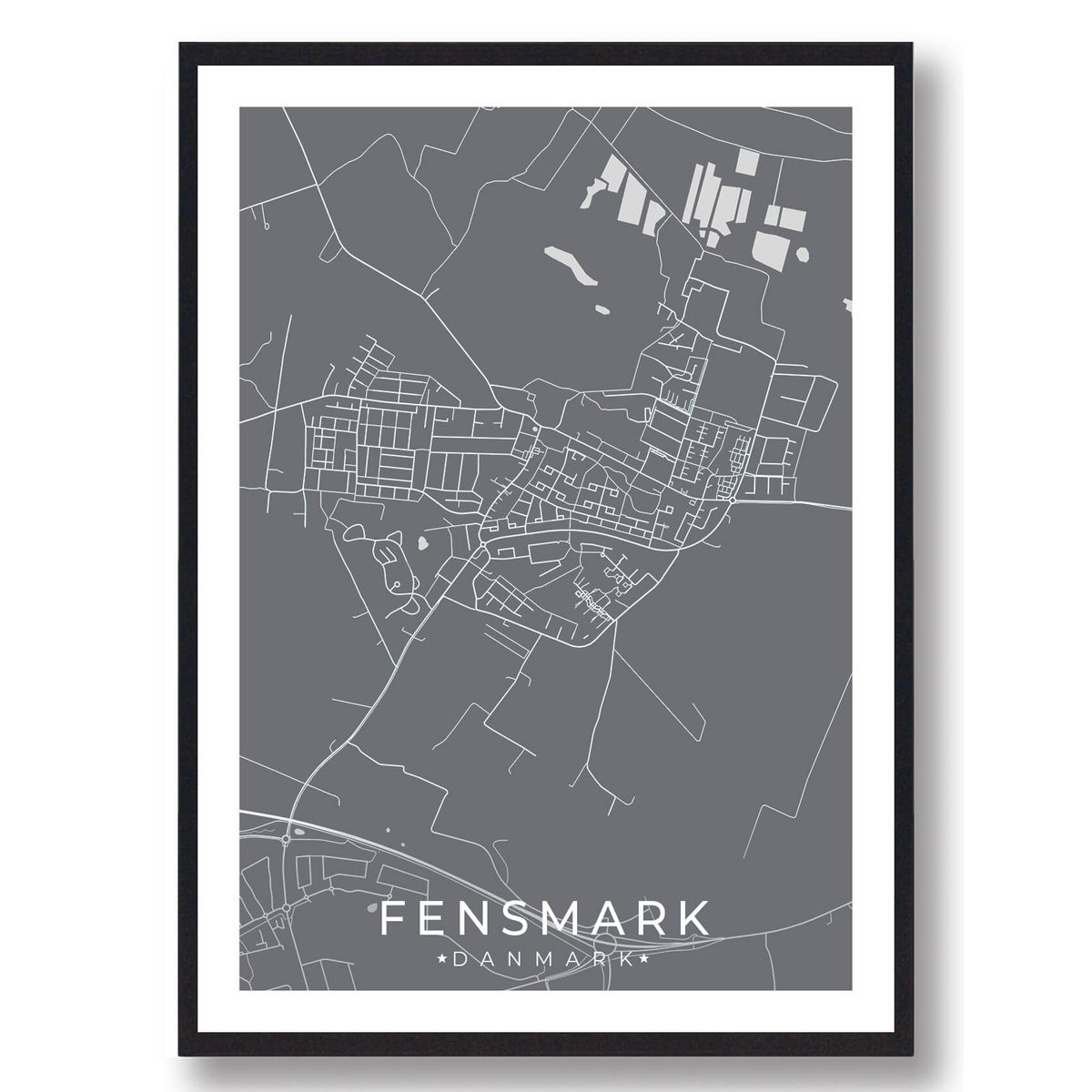 Fensmark by plakat - grå (Størrelse: L - 50x70cm (B2))