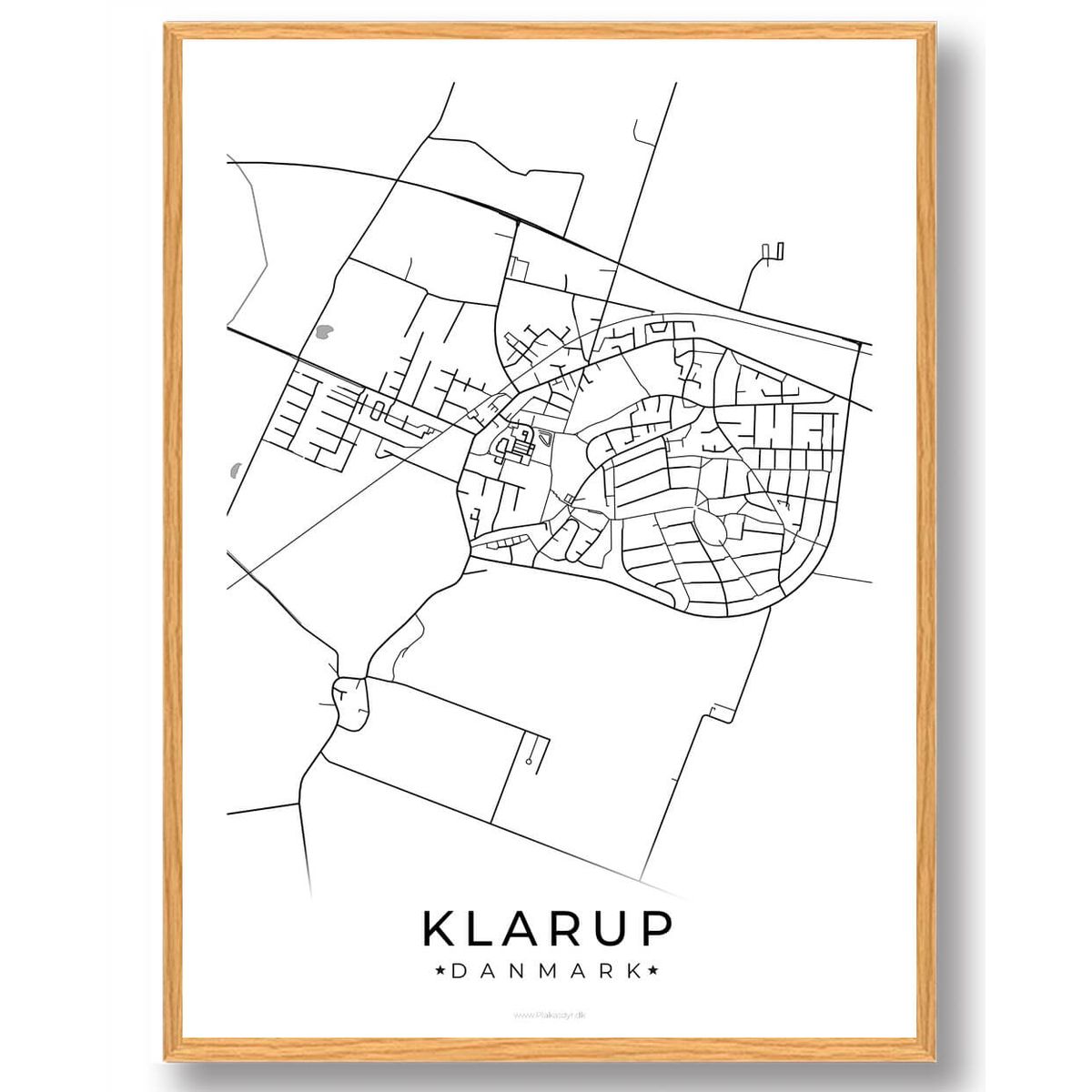 Klarup by plakat - hvid (Størrelse: L - 50x70cm (B2))