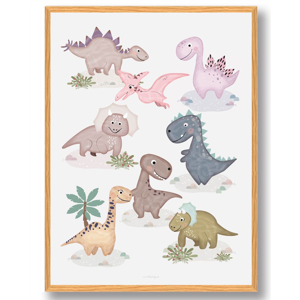 Dinosaurplakat (Størrelse: L - 50x70cm (B2))