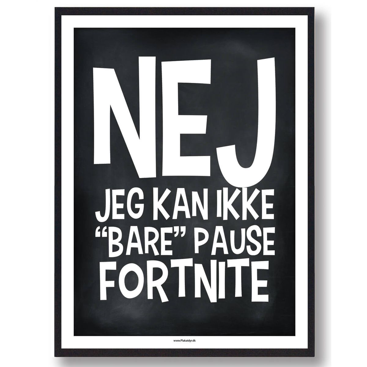 Nej, jeg kan ikke (sort) - plakat (Størrelse: L - 50x70cm (B2))