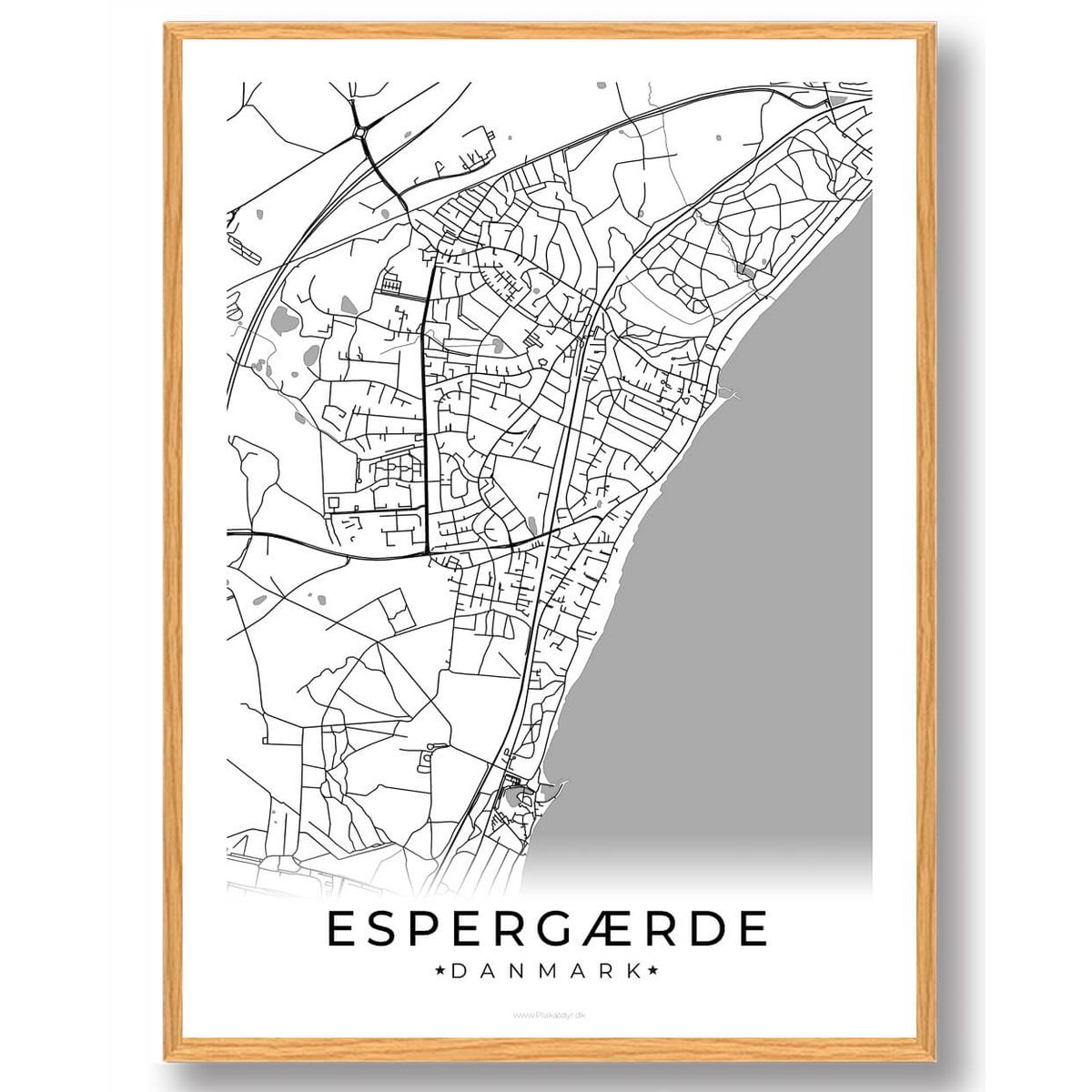 Espergærde by plakat - hvid (Størrelse: L - 50x70cm (B2))