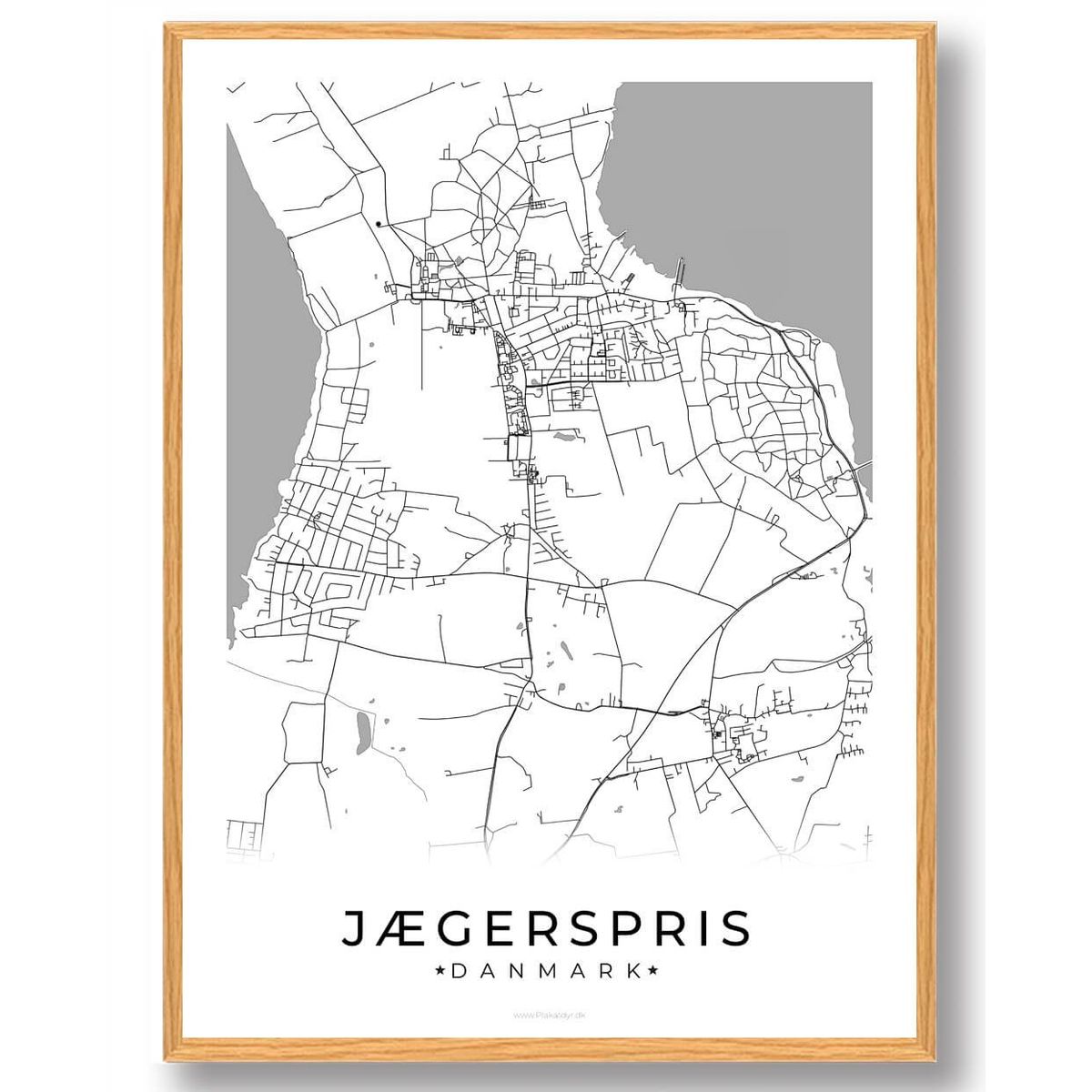 Jægerspris by plakat - hvid (Størrelse: L - 50x70cm (B2))