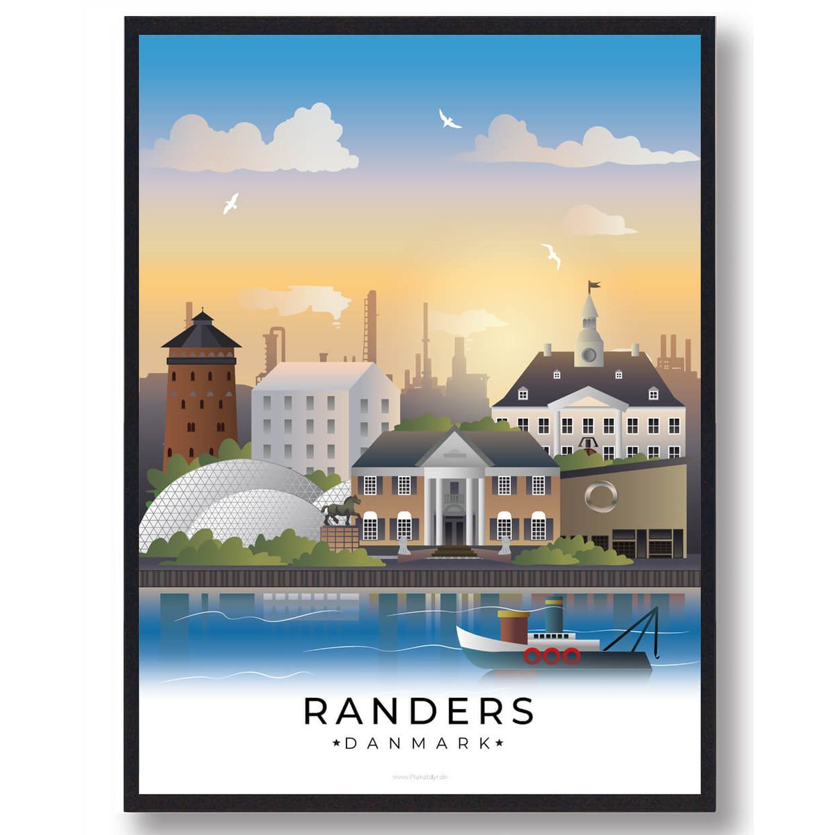 Randers byplakat (RESTPARTI) (Størrelse: L - 50x70cm (B2))