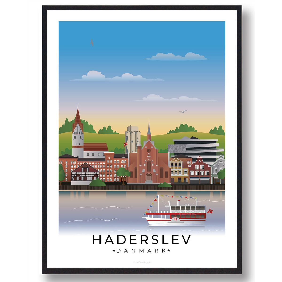 Haderslev plakat med hvid kant (RESTPARTI) (Størrelse: L - 50x70cm (B2))