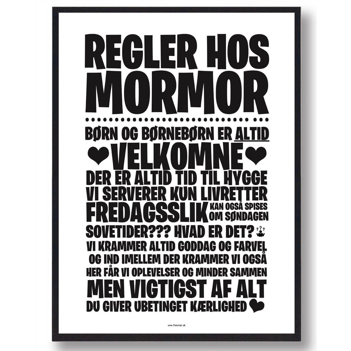 Regler hos mormor - plakat (Størrelse: L - 50x70cm (B2))