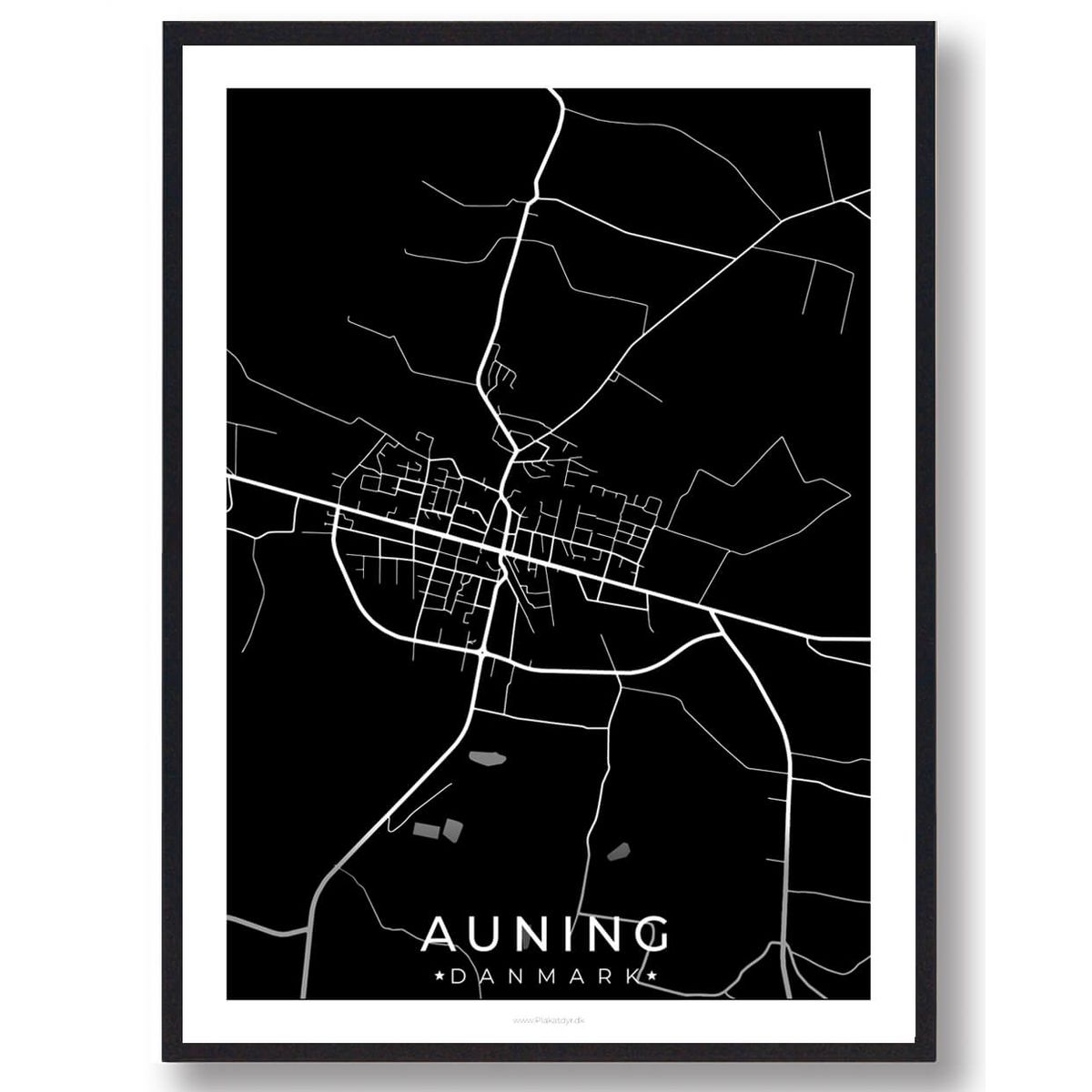 Auning by plakat - sort (Størrelse: L - 50x70cm (B2))