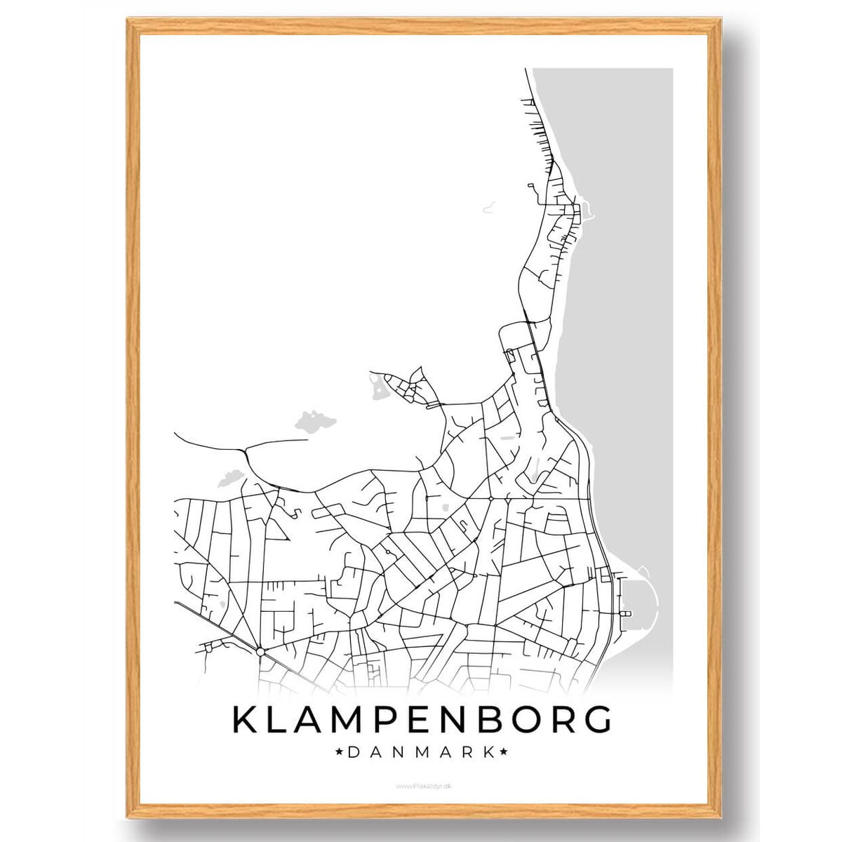 Klampenborg by plakat - hvid (Størrelse: L - 50x70cm (B2))